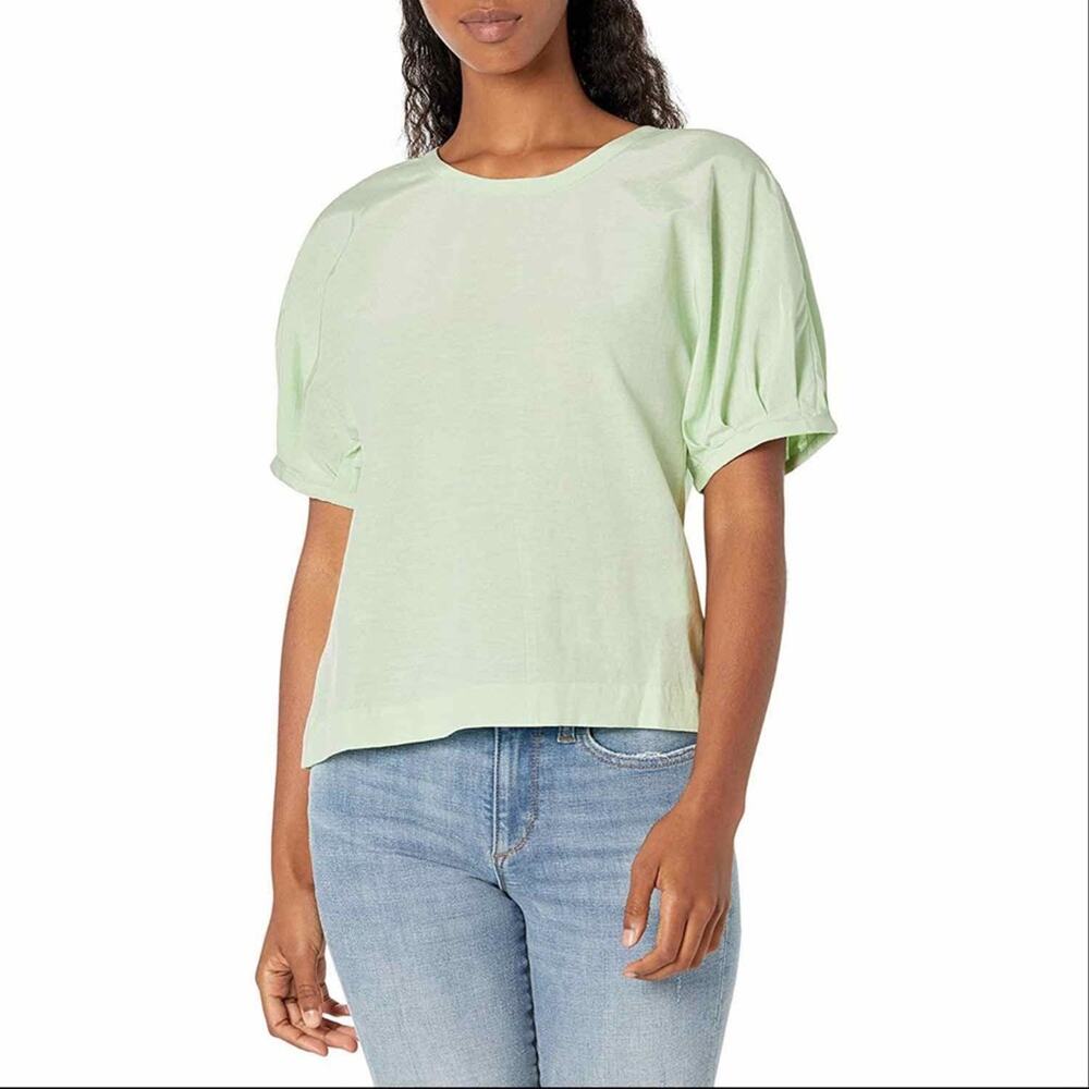 NWT Club Monaco Pastel Green‎ Sculptured Sleeve Top